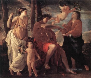 Nicolas Poussin Painting - Inspiration of the poet classical painter Nicolas Poussin